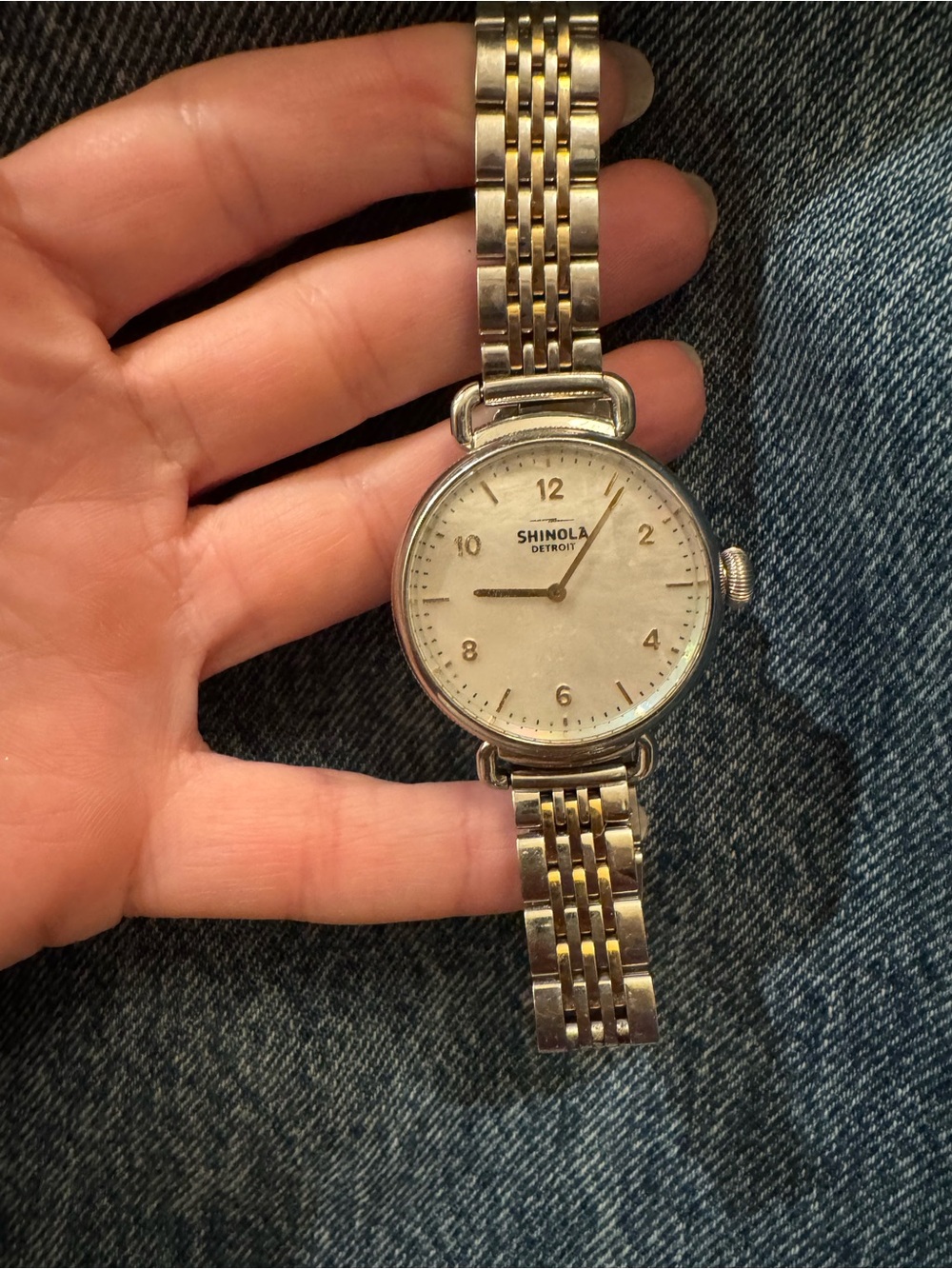 Shinola Two-Tone Silver and Gold Round Dial Watch